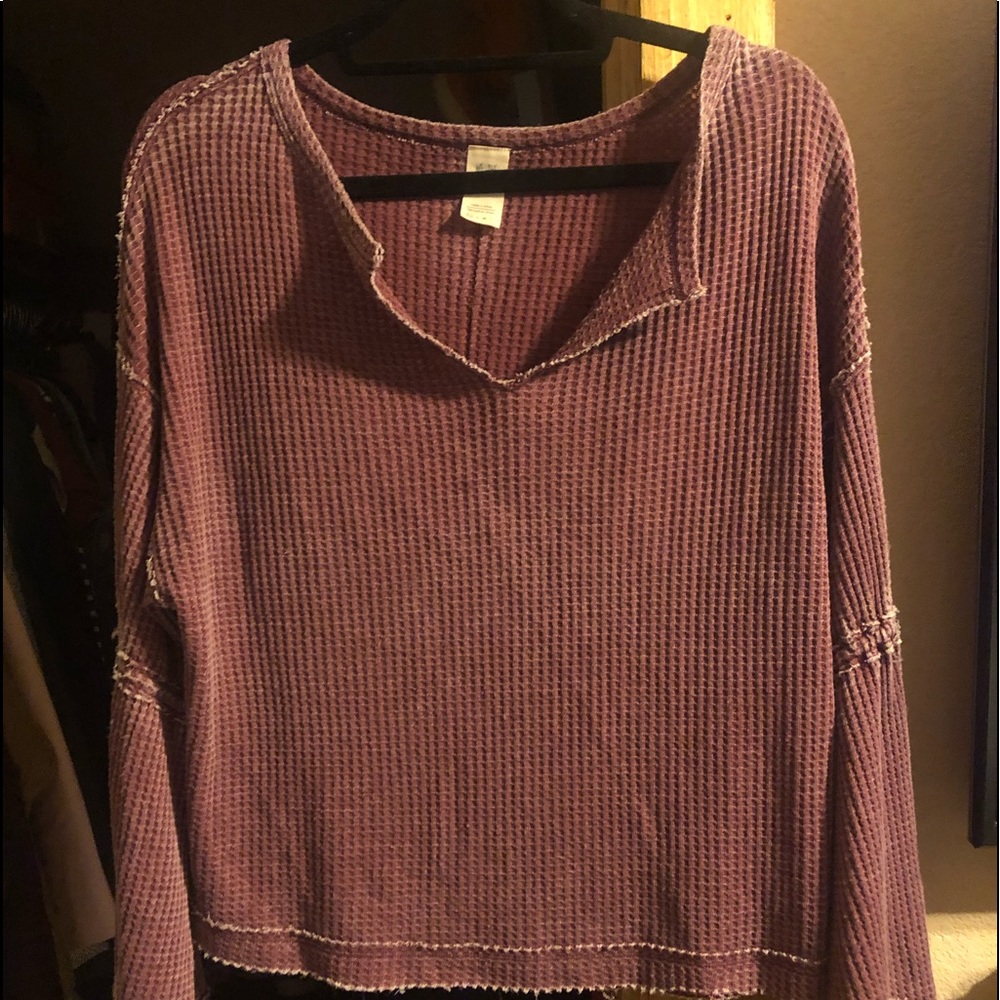 Free People Bell Sleeved Red Sweater